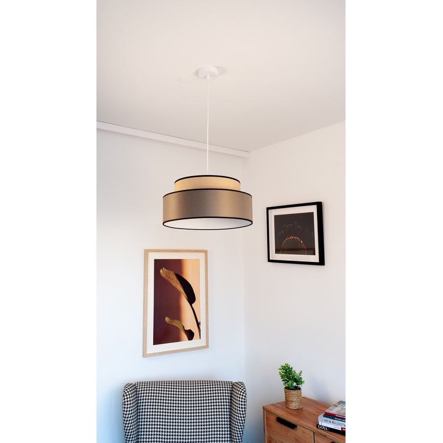Luster na lanku GRACE 1xE27/60W/230V béžová/hnedá