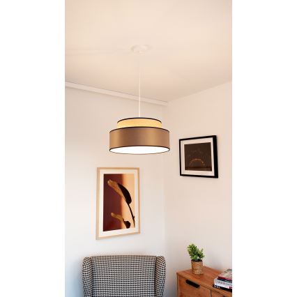 Luster na lanku GRACE 1xE27/60W/230V béžová/hnedá
