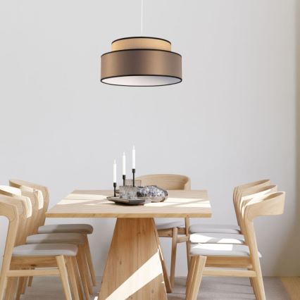 Luster na lanku GRACE 1xE27/60W/230V béžová/hnedá