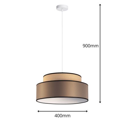 Luster na lanku GRACE 1xE27/60W/230V béžová/hnedá