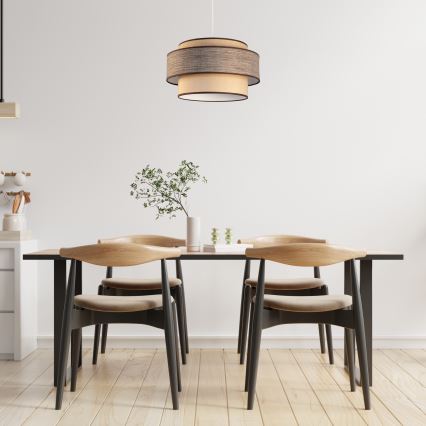 Luster na lanku GRACE 1xE27/60W/230V béžová/hnedá