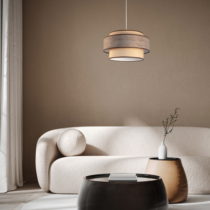 Luster na lanku GRACE 1xE27/60W/230V béžová/hnedá