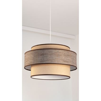 Luster na lanku GRACE 1xE27/60W/230V béžová/hnedá