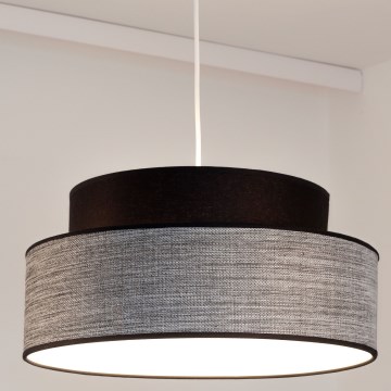 Luster na lanku GRACE 1xE27/60W/230V čierna/šedá
