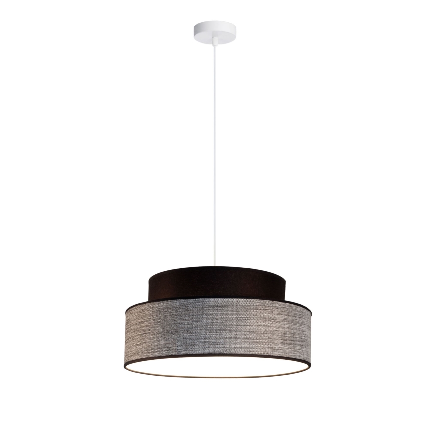 Luster na lanku GRACE 1xE27/60W/230V čierna/šedá