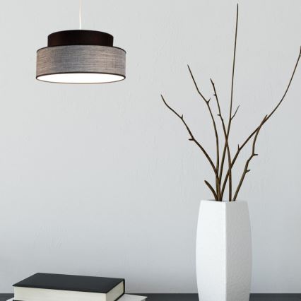 Luster na lanku GRACE 1xE27/60W/230V čierna/šedá