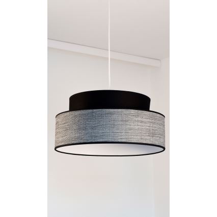Luster na lanku GRACE 1xE27/60W/230V čierna/šedá