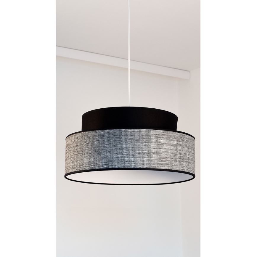Luster na lanku GRACE 1xE27/60W/230V čierna/šedá