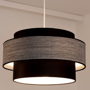 Luster na lanku GRACE 1xE27/60W/230V čierna/šedá