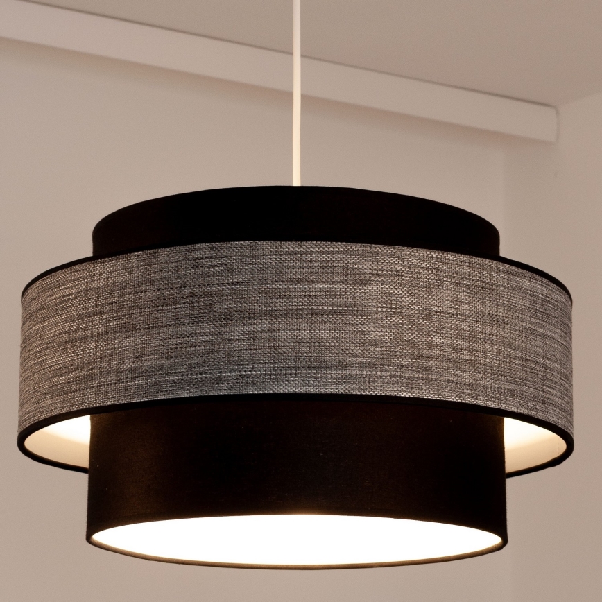 Luster na lanku GRACE 1xE27/60W/230V čierna/šedá