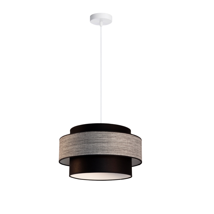 Luster na lanku GRACE 1xE27/60W/230V čierna/šedá