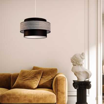 Luster na lanku GRACE 1xE27/60W/230V čierna/šedá