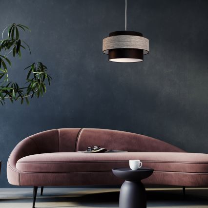 Luster na lanku GRACE 1xE27/60W/230V čierna/šedá