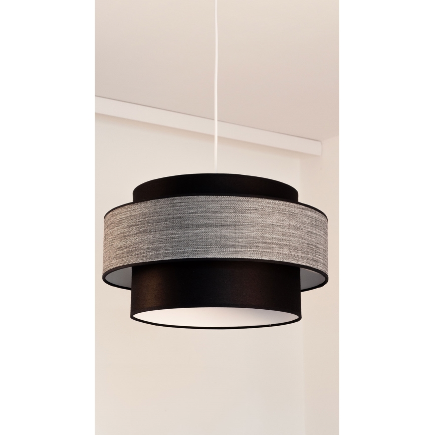 Luster na lanku GRACE 1xE27/60W/230V čierna/šedá