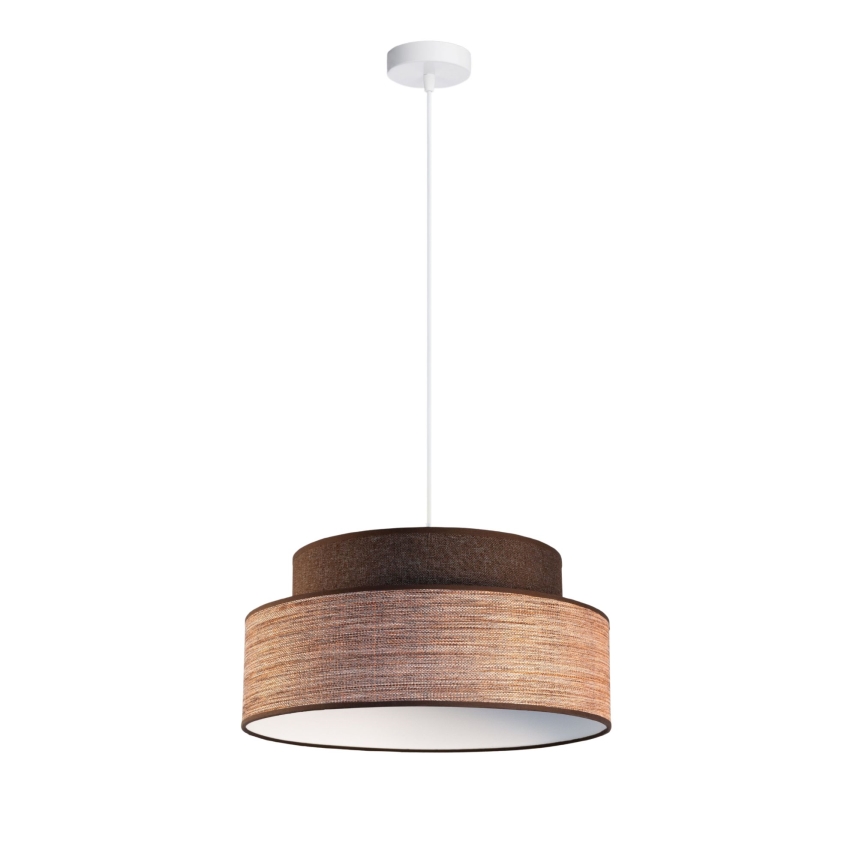 Luster na lanku GRACE 1xE27/60W/230V hnedá/béžová