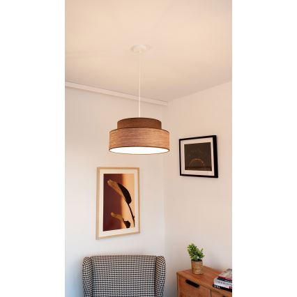 Luster na lanku GRACE 1xE27/60W/230V hnedá/béžová