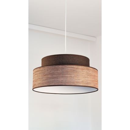 Luster na lanku GRACE 1xE27/60W/230V hnedá/béžová