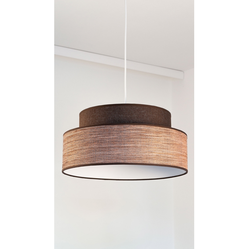 Luster na lanku GRACE 1xE27/60W/230V hnedá/béžová