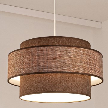 Luster na lanku GRACE 1xE27/60W/230V hnedá/béžová