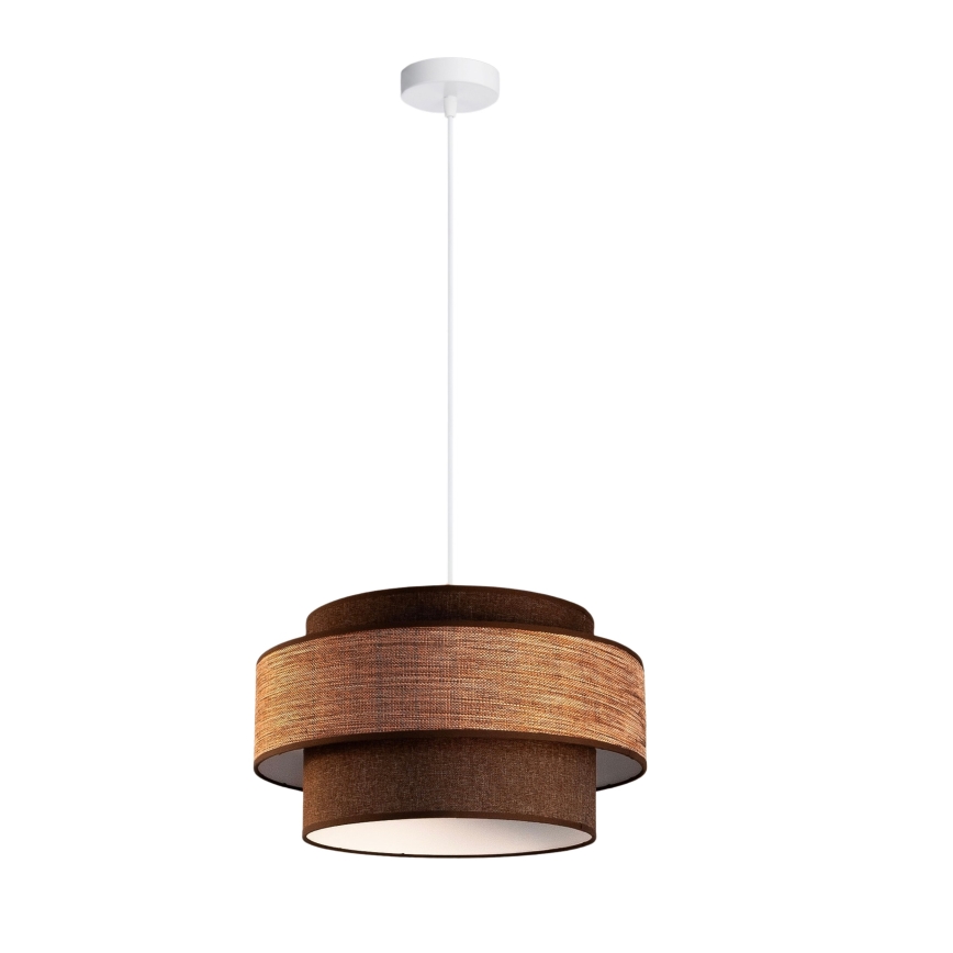 Luster na lanku GRACE 1xE27/60W/230V hnedá/béžová