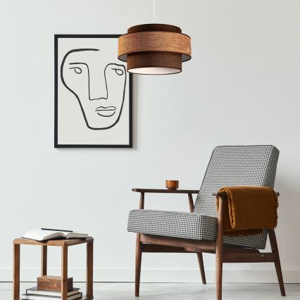 Luster na lanku GRACE 1xE27/60W/230V hnedá/béžová