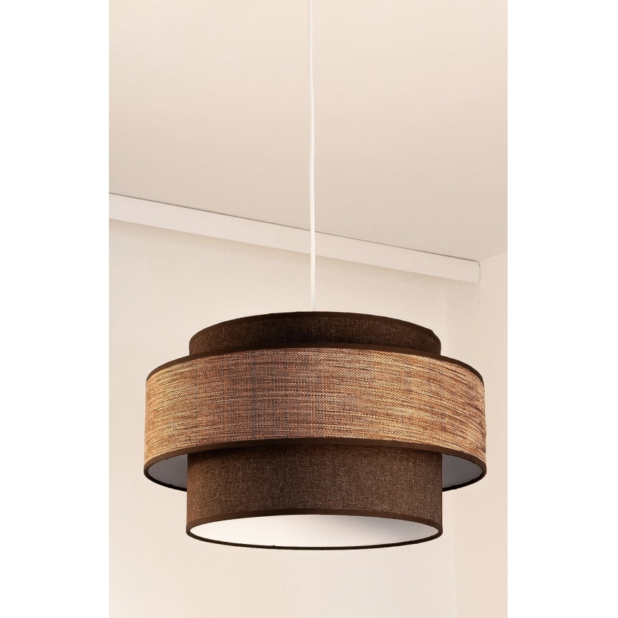 Luster na lanku GRACE 1xE27/60W/230V hnedá/béžová