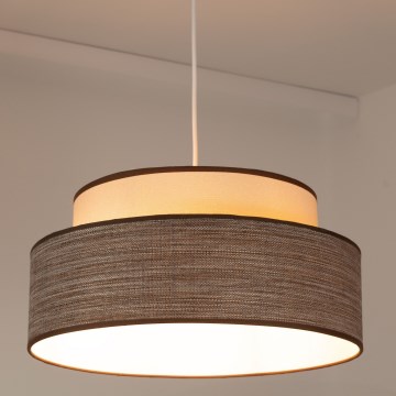 Luster na lanku GRACE 1xE27/60W/230V krémová/hnedá