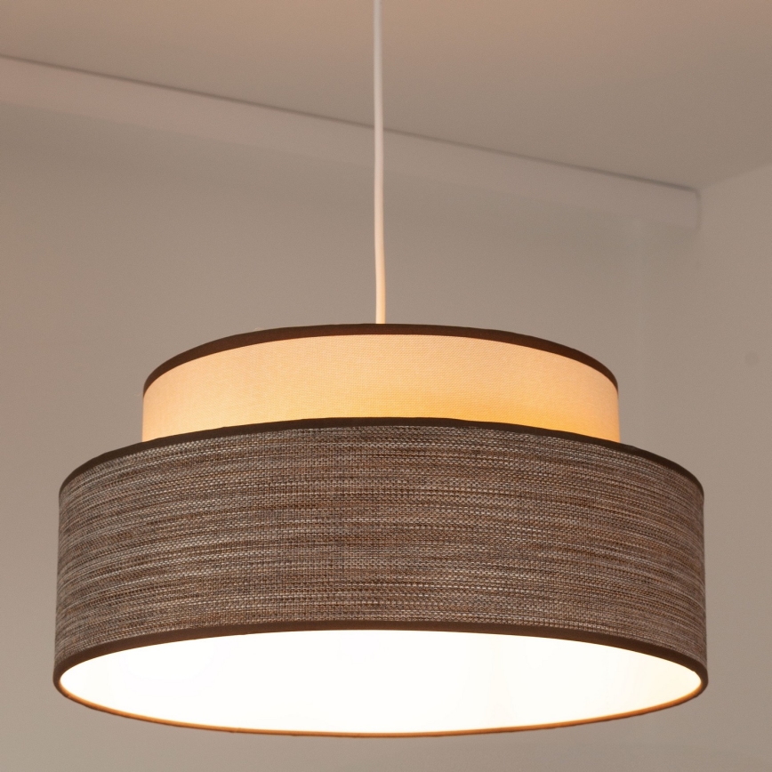 Luster na lanku GRACE 1xE27/60W/230V krémová/hnedá