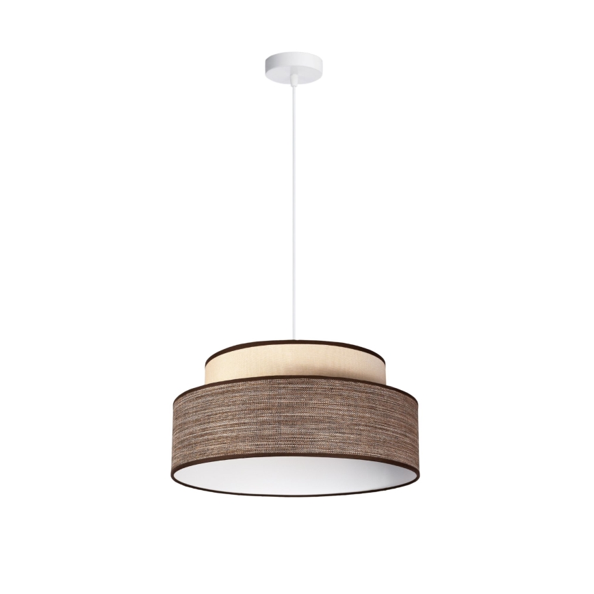 Luster na lanku GRACE 1xE27/60W/230V krémová/hnedá