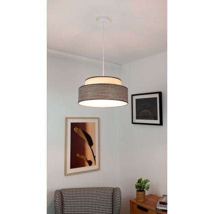 Luster na lanku GRACE 1xE27/60W/230V krémová/hnedá