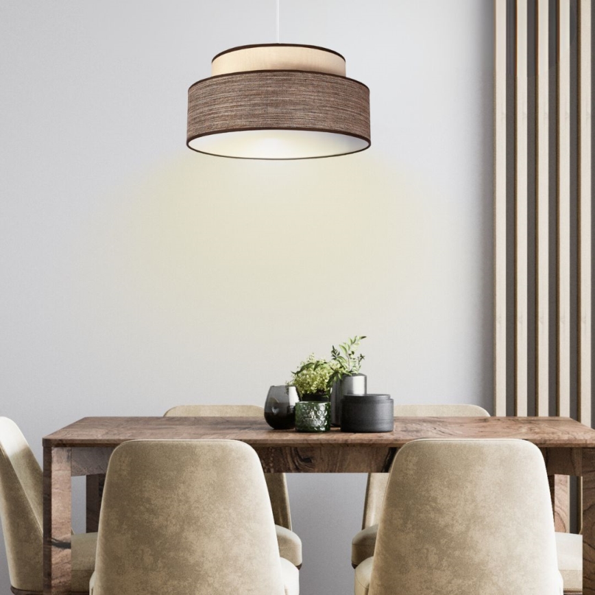 Luster na lanku GRACE 1xE27/60W/230V krémová/hnedá