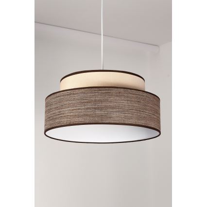 Luster na lanku GRACE 1xE27/60W/230V krémová/hnedá
