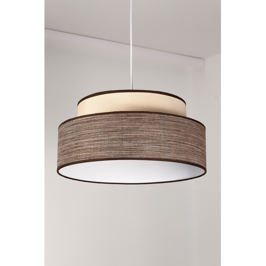 Luster na lanku GRACE 1xE27/60W/230V krémová/hnedá