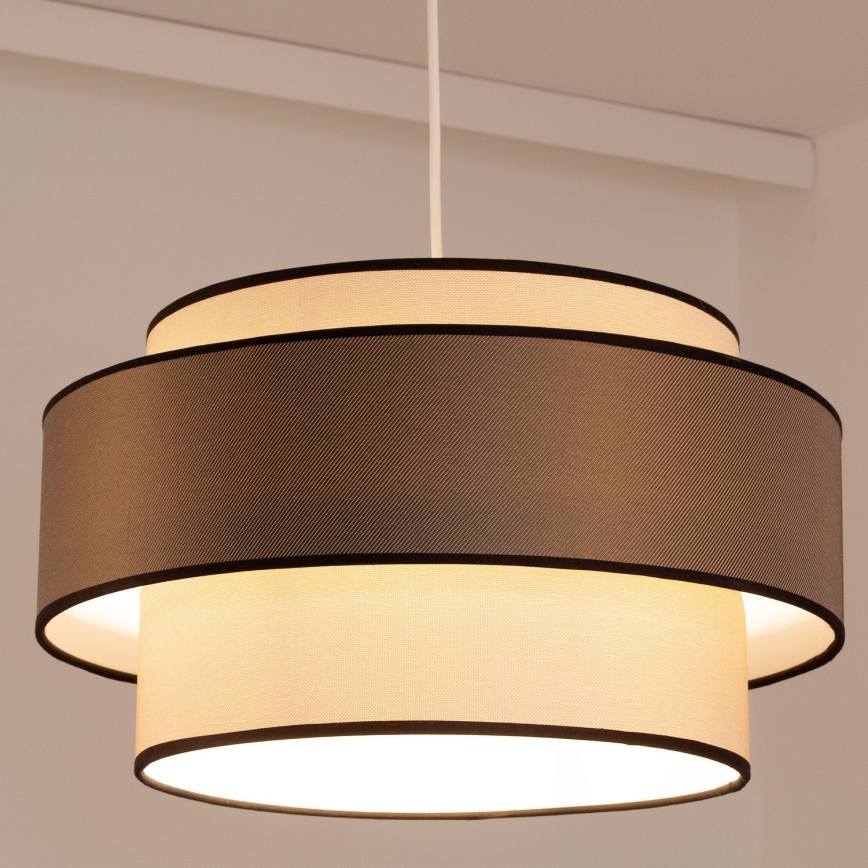 Luster na lanku GRACE 1xE27/60W/230V pr. 40 cm krémová/hnedá
