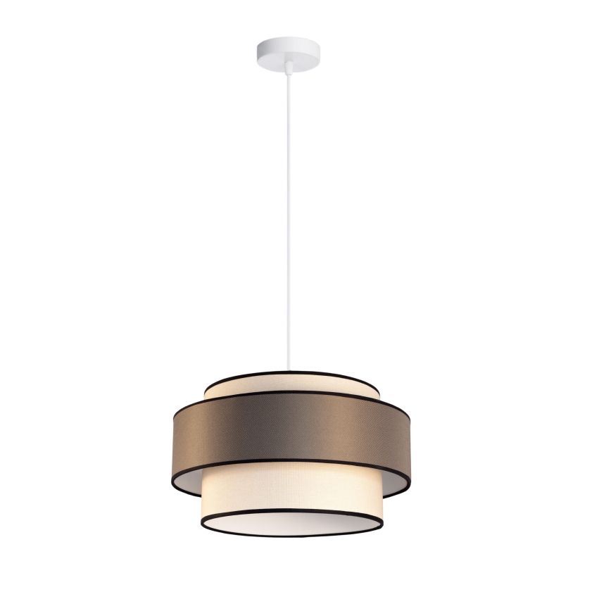 Luster na lanku GRACE 1xE27/60W/230V pr. 40 cm krémová/hnedá