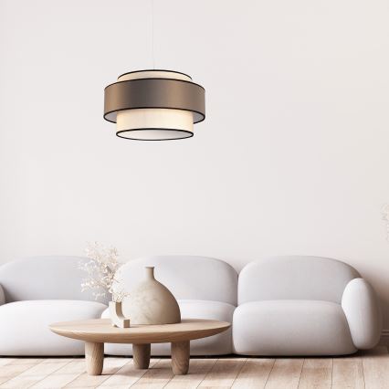 Luster na lanku GRACE 1xE27/60W/230V pr. 40 cm krémová/hnedá
