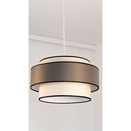 Luster na lanku GRACE 1xE27/60W/230V pr. 40 cm krémová/hnedá