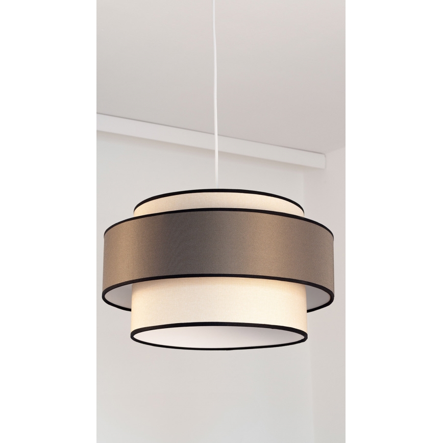 Luster na lanku GRACE 1xE27/60W/230V pr. 40 cm krémová/hnedá