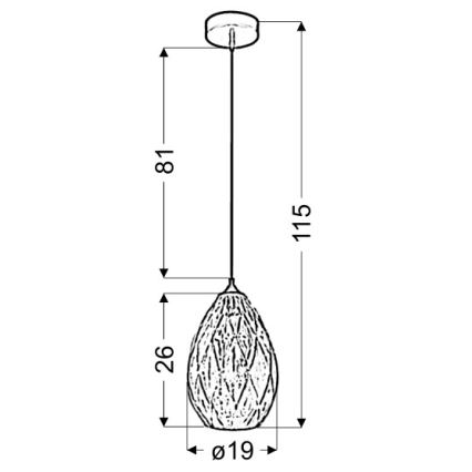 Luster na lanku GRAN 1xE27/60W/230V