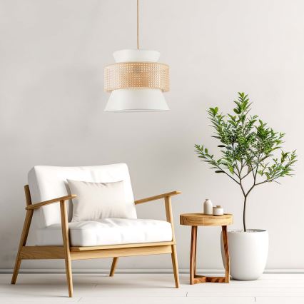 Luster na lanku GRENADA 1xE27/20W/230V pr. 40 cm béžová