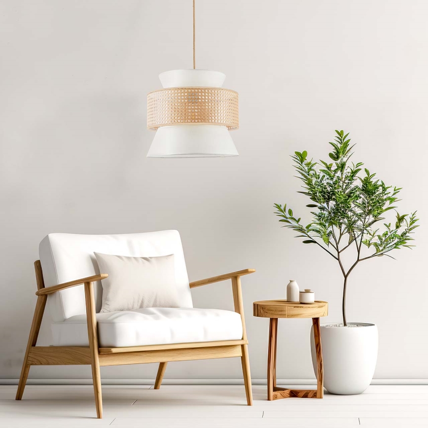 Luster na lanku GRENADA 1xE27/20W/230V pr. 40 cm béžová