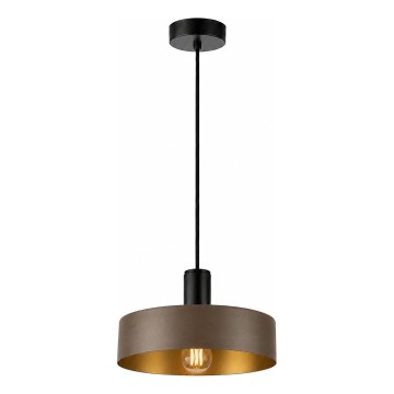 Luster na lanku HAKI 1xE27/60W/230V hnedá/čierna
