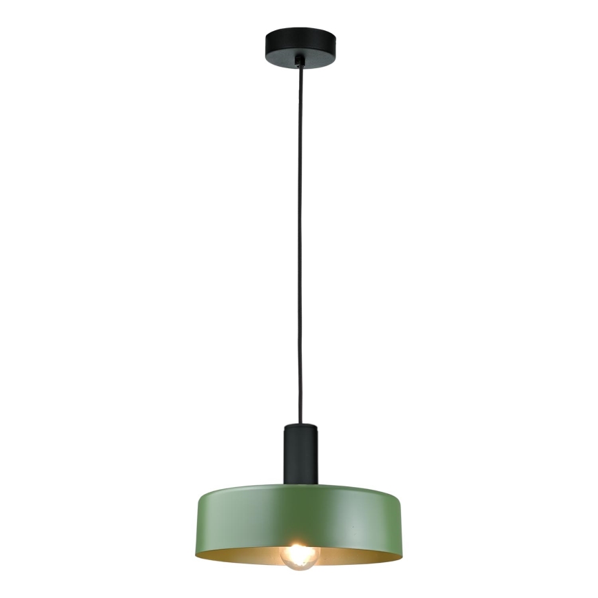 Luster na lanku HAKI 1xE27/60W/230V zelená/čierna