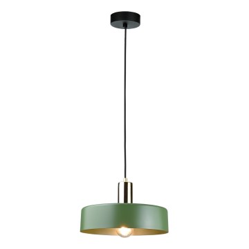 Luster na lanku HAKI 1xE27/60W/230V zelená/čierna/lesklý chróm