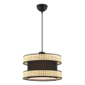 Luster na lanku HALO 1xE27/60W/230V čierna/bežová