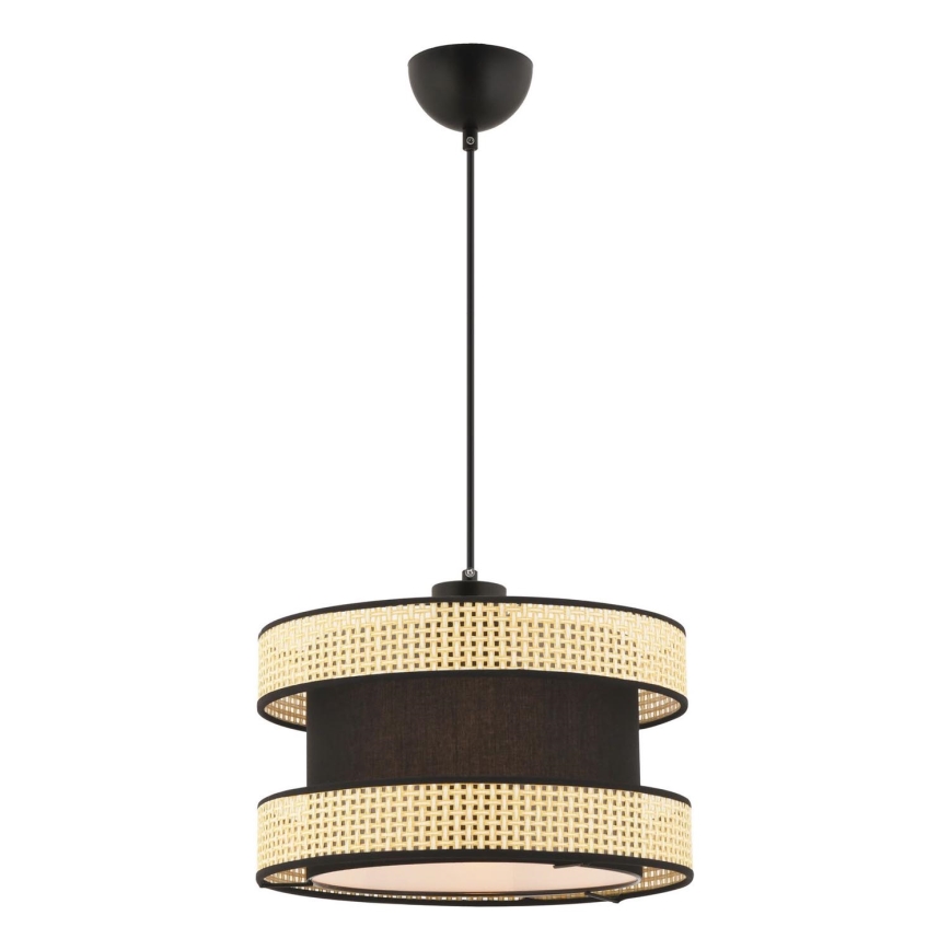 Luster na lanku HALO 1xE27/60W/230V čierna/bežová