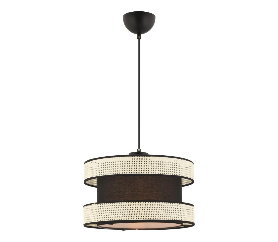 Luster na lanku HALO 1xE27/60W/230V čierna/krémová 390FLH2465