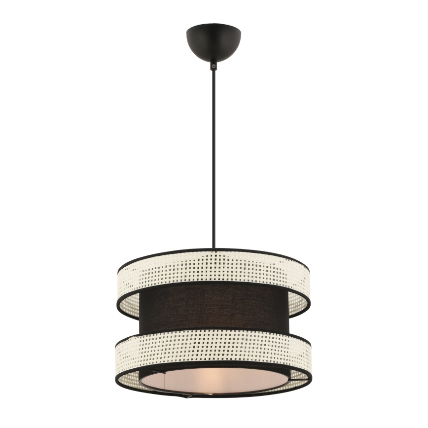 Luster na lanku HALO 1xE27/60W/230V čierna/krémová