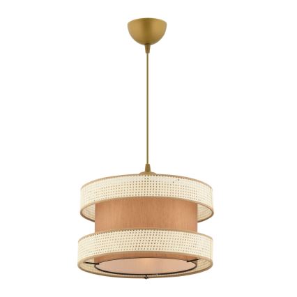 Luster na lanku HALO 1xE27/60W/230V hnedá/krémová