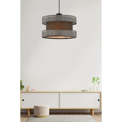 Luster na lanku HALO 1xE27/60W/230V hnedá/šedá